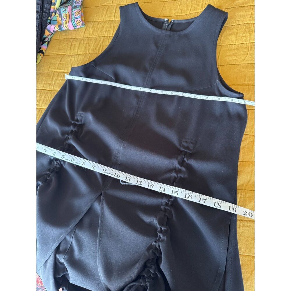UN3D Japan Avant Garde Sleeveless Top Black Ruched Side Slit Asymmetric Tunic - Picture 5 of 14